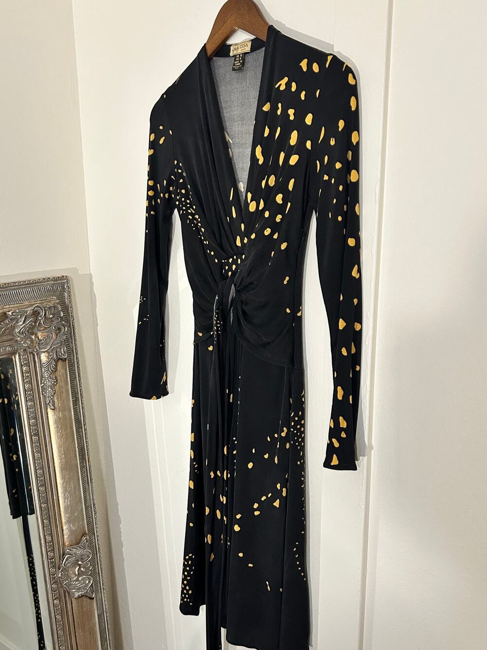 ISSA London Abstract Paint Splatter Silk Jersey Wrap Dress Size US 6 Retail $650